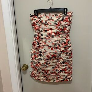 Vintage Nadia Nour Ruched Floral Strapless Dress